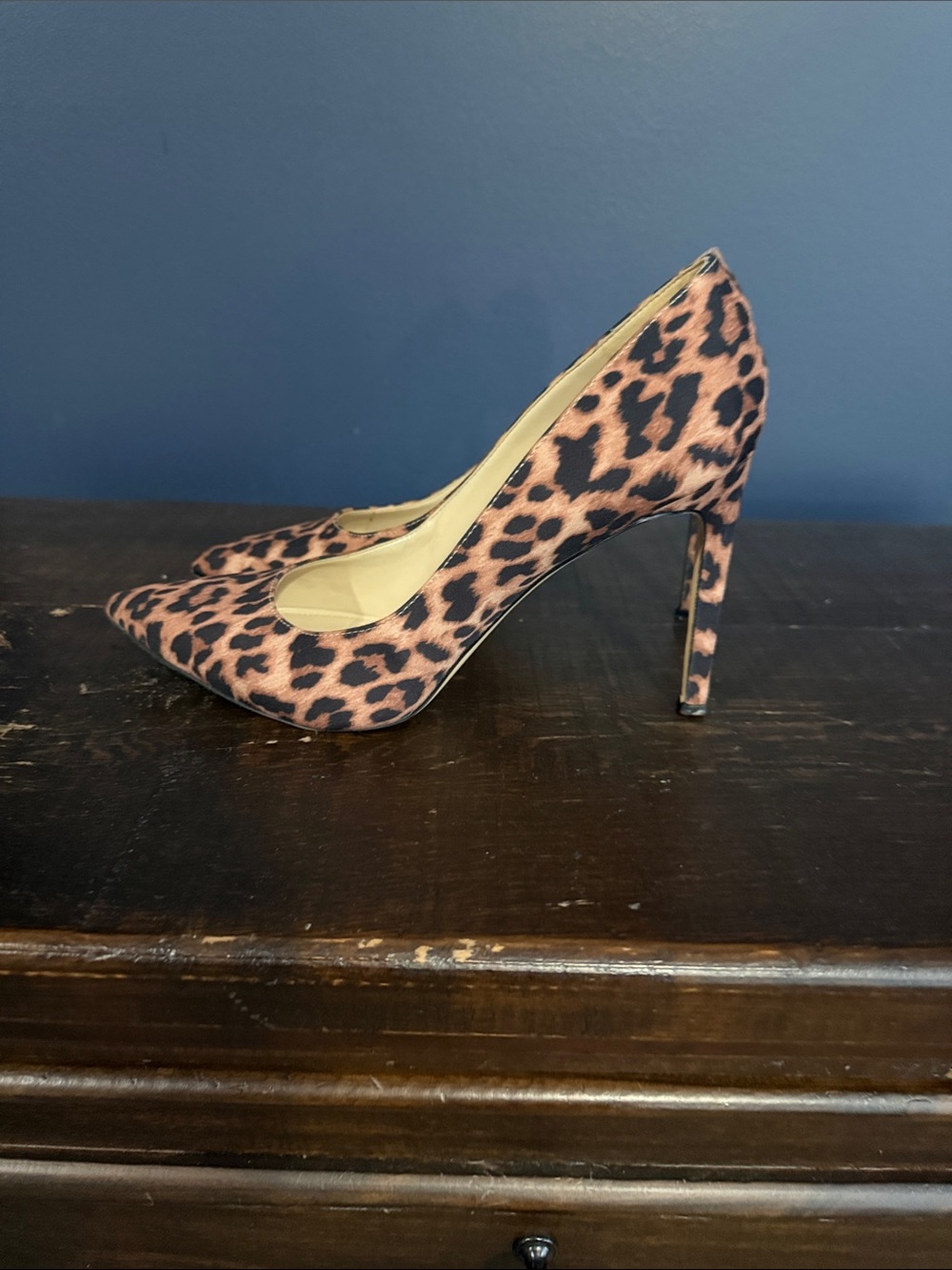 Nine West Tatiana Pointy Toe Pumps Leopard Print Heels